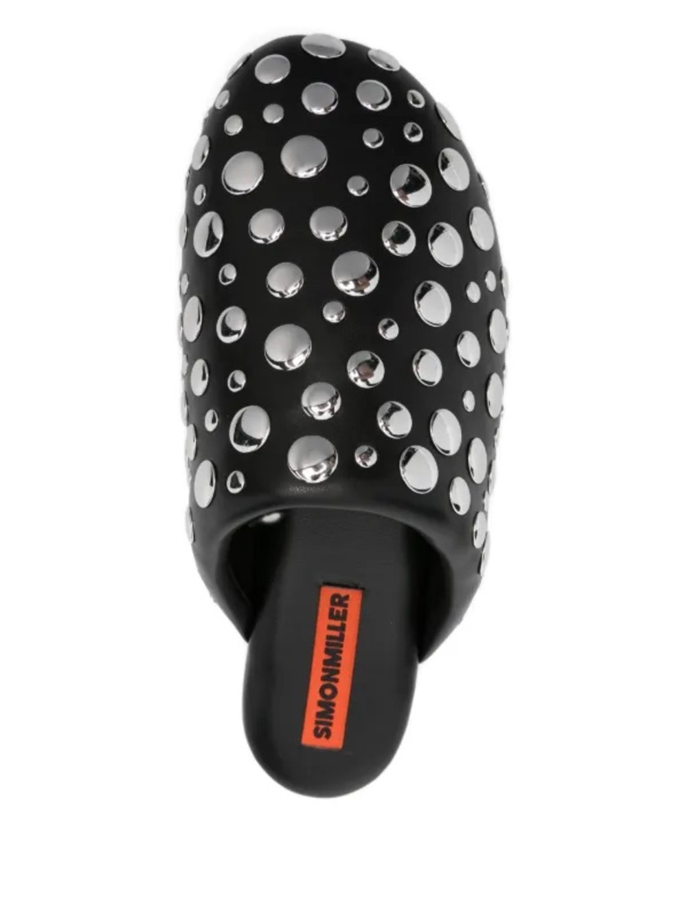 Simon Miller Black Studded Mule with Silver Accents